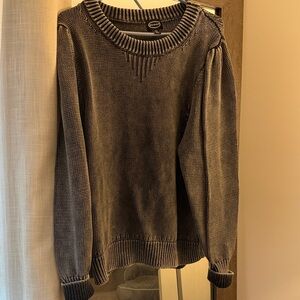 Knit Crewneck Sweater in Charcoal